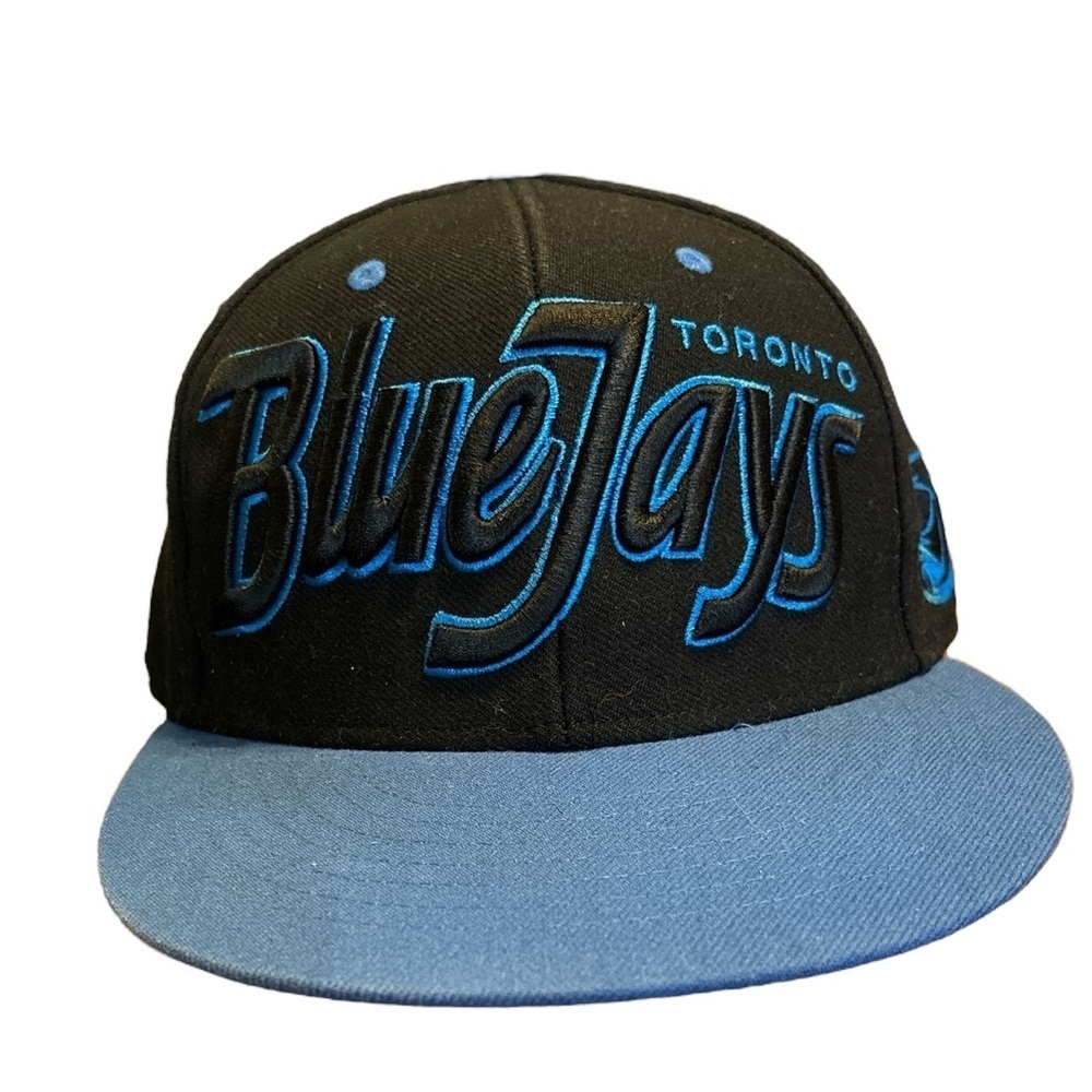 47 Brand Toronto Blue Jays Superscript Snapback Hat Black and Blue